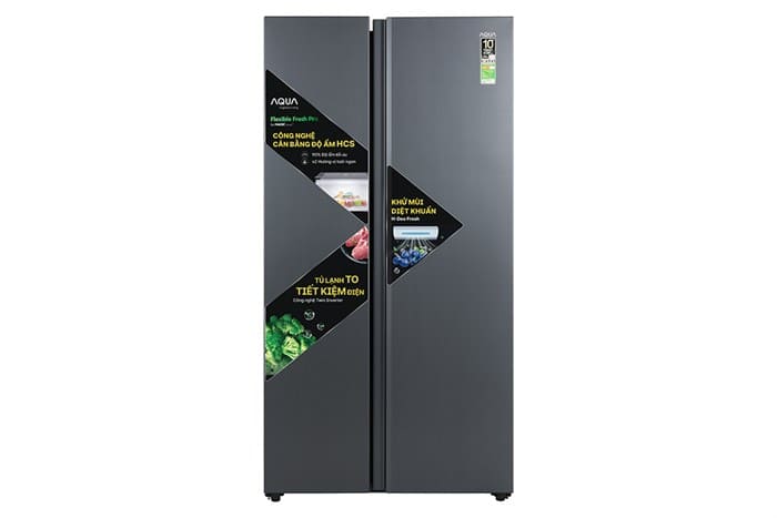 Tủ lạnh Aqua Inverter 646 lít Side By Side AQR-S682XA(SLB)