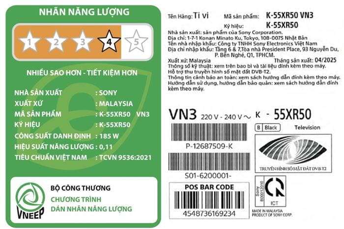 Google Tivi Mini LED Sony AI 4K 55 inch K-55XR50