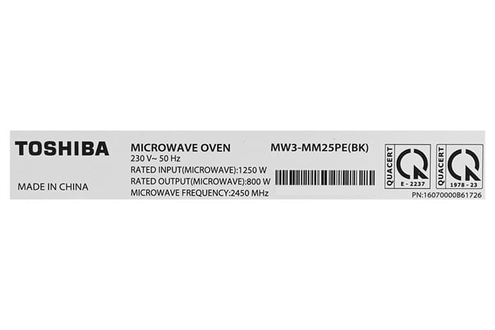 Lò vi sóng Toshiba MW3-MM25PE(BK)