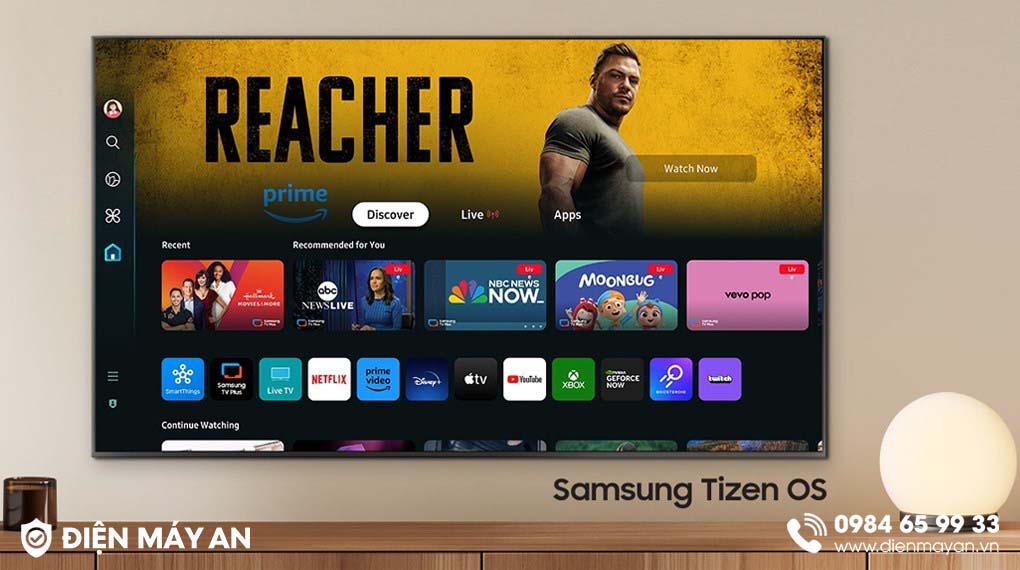 Hệ điều hành của Smart Tivi Samsung 4K UA43DU8000 là Tizen OS 