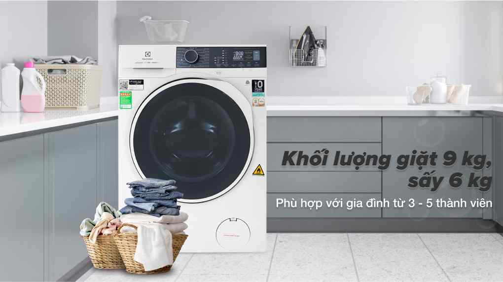 Máy Giặt Sấy Electrolux Inverter 10 Kg Sấy 7 Kg EWW1024P5WB