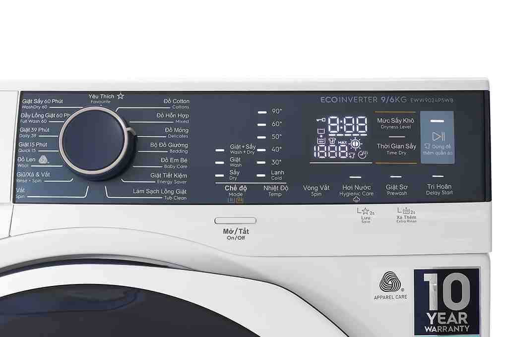 Máy Giặt Sấy Electrolux Inverter 10 Kg Sấy 7 Kg EWW1024P5WB