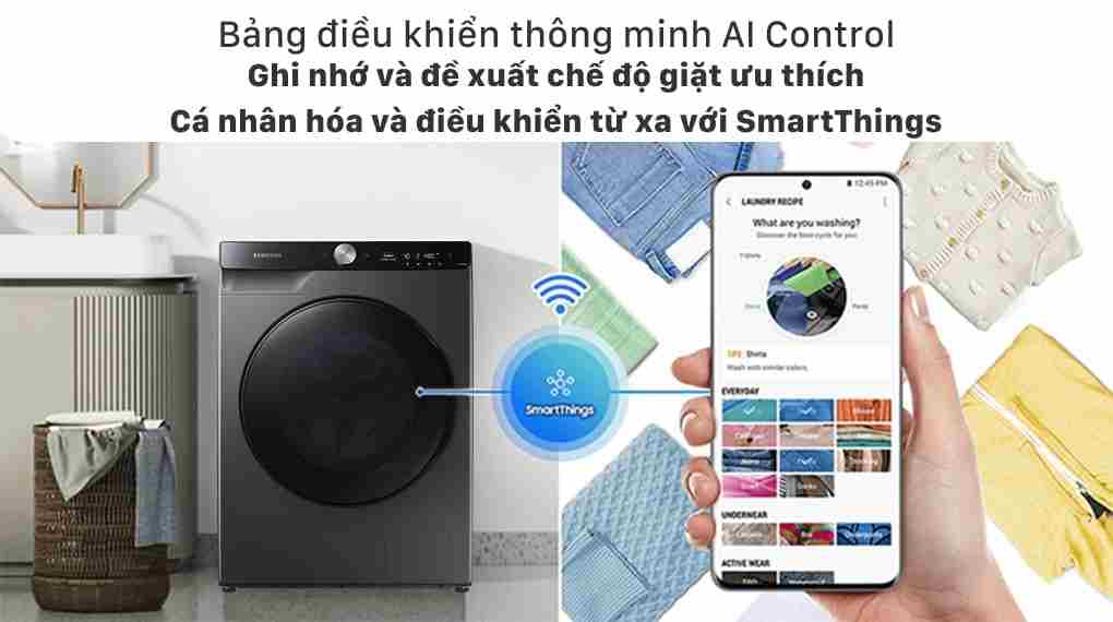Máy Giặt Sấy Samsung AI Inverter 11kg Sấy 7kg WD11T734DBX/SV