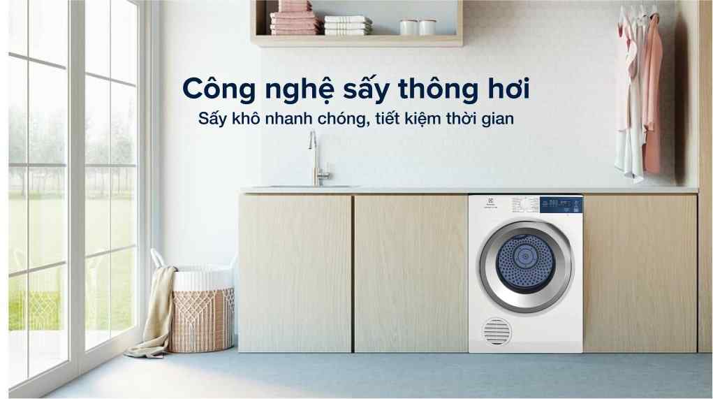 Máy Sấy Thông Hơi Electrolux UltimateCare 8.5 Kg EDS854J3WB