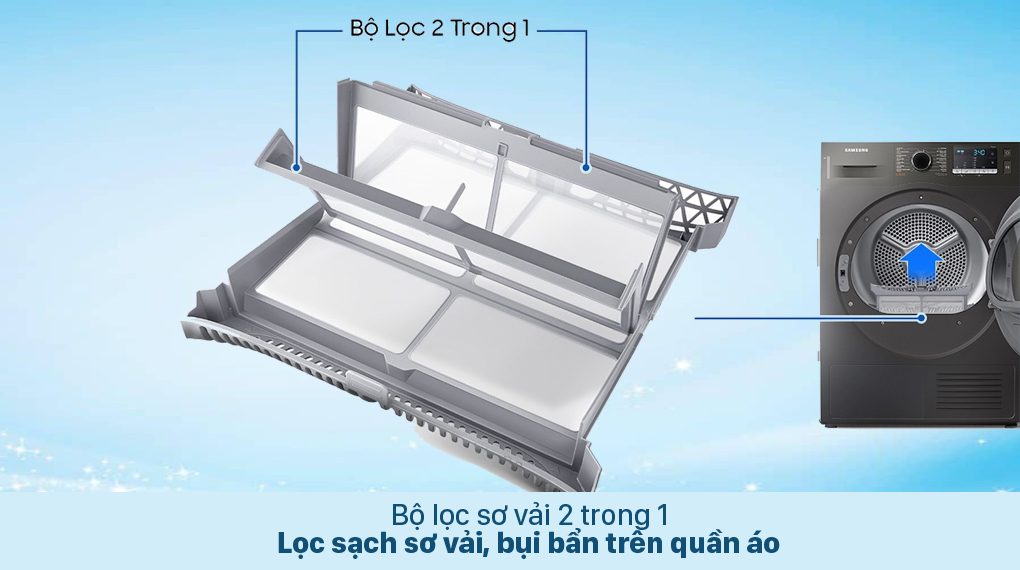 Máy Sấy Bơm Nhiệt Samsung 9kg DV90TA240AX/SV