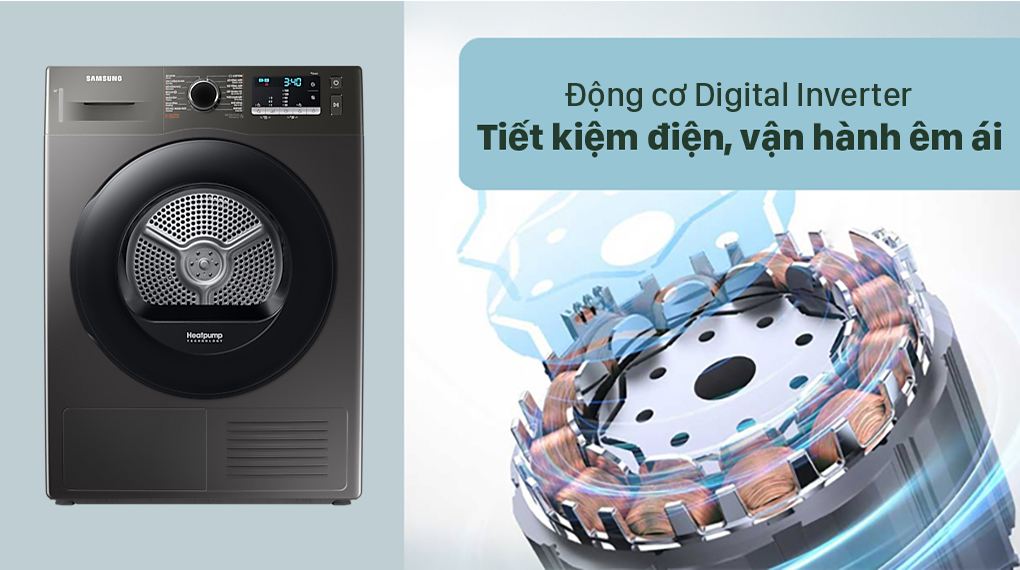 Máy Sấy Bơm Nhiệt Samsung 9kg DV90TA240AX/SV