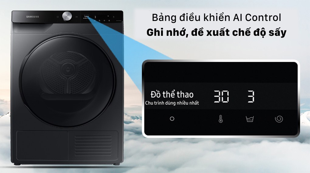 Máy Sấy Bơm Nhiệt Samsung Inverter 9 Kg DV90T7240BB/SV