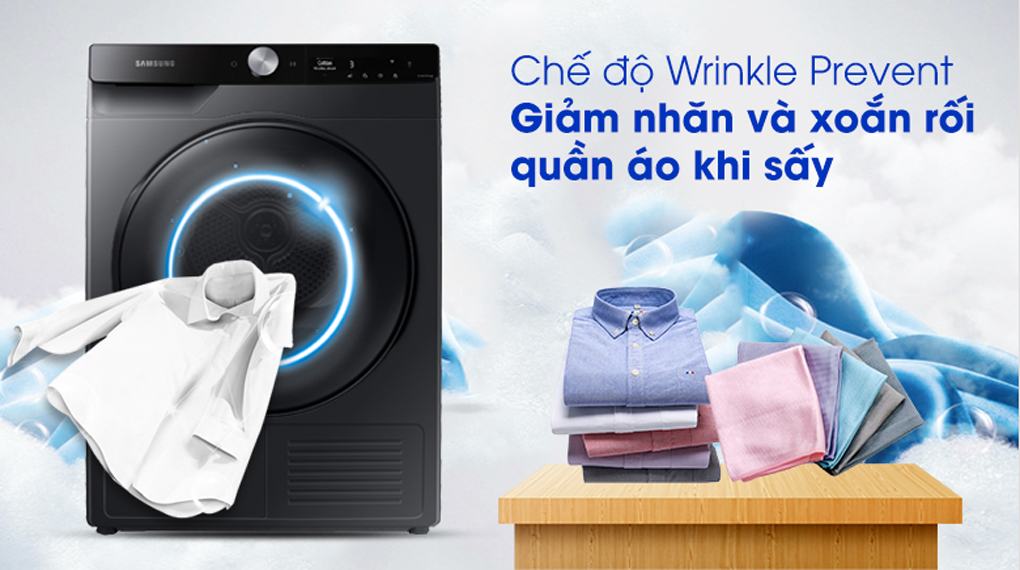 Máy Sấy Bơm Nhiệt Samsung Inverter 9 Kg DV90T7240BB/SV