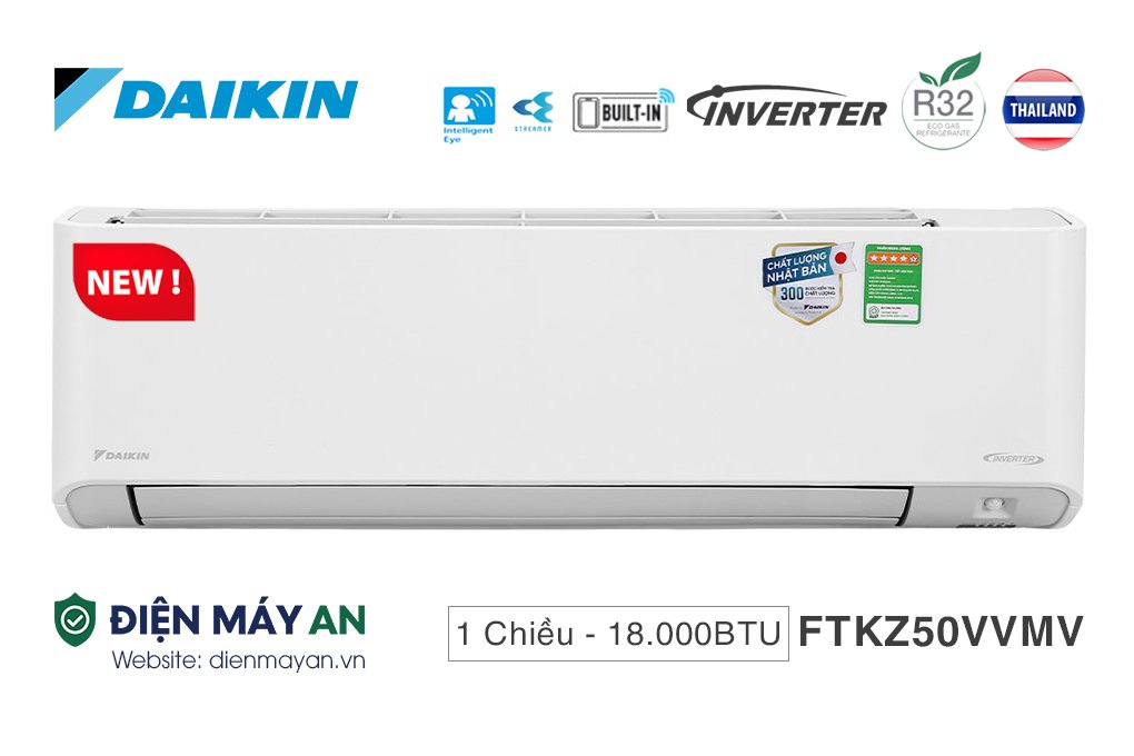 Điều Hòa Daikin Inverter 18000 BTU 1 Chiều FTKZ50VVMV