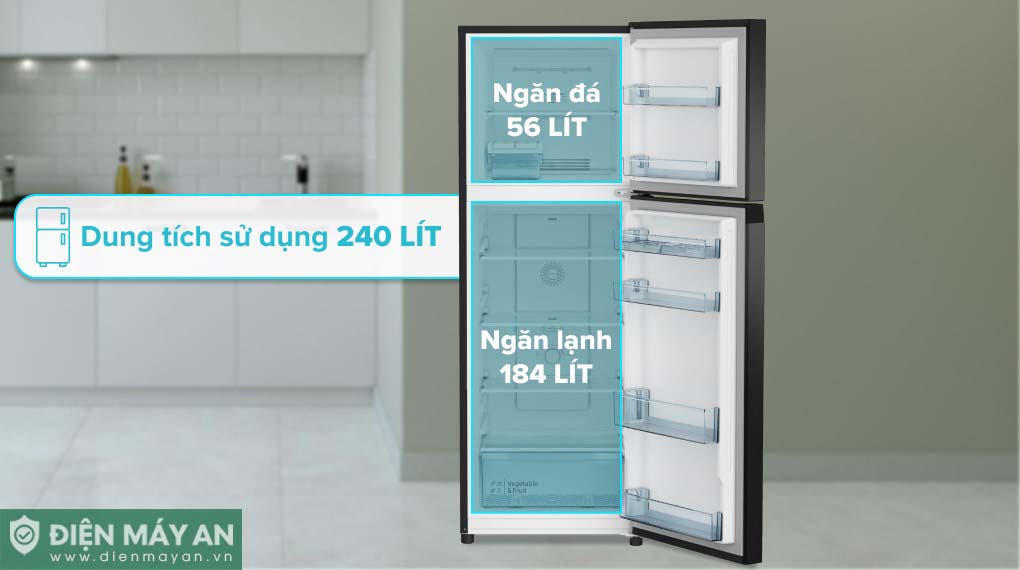 Tủ Lạnh Hitachi Inverter 240 Lít HRTN5255MFUVN