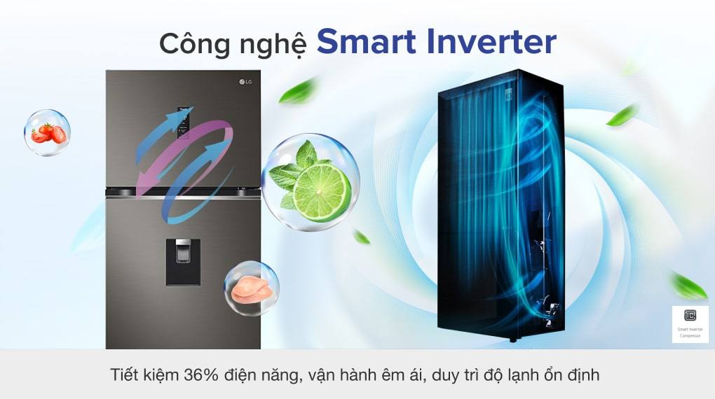Tủ Lạnh LG Inverter 374 Lít GN-D372PSA