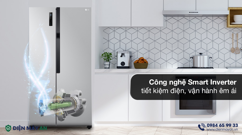 Tủ Lạnh LG Inverter 519 Lít Side By Side GR-B256JDS