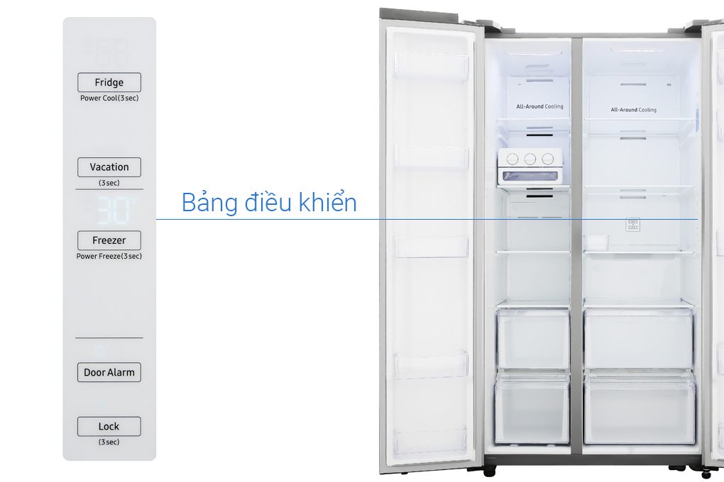 Tủ Lạnh Side By Side Samsung Inverter 655 Lít RS62R5001M9/SV