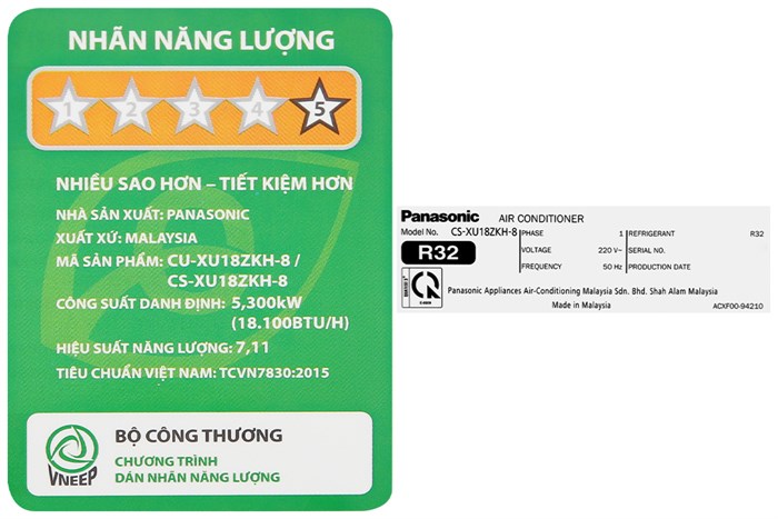 Điều Hoà Panasonic Inverter 18000 BTU 1 Chiều CU/CS-XU18ZKH-8