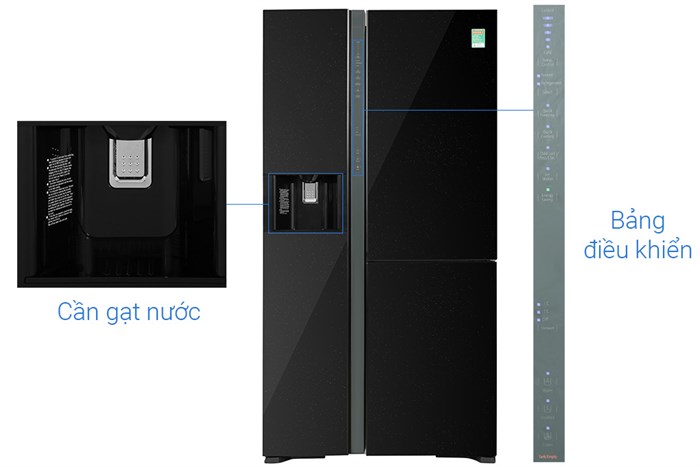 Tủ Lạnh Hitachi Inverter 569 Lít Side By Side R-MX800GVGV0 GBK