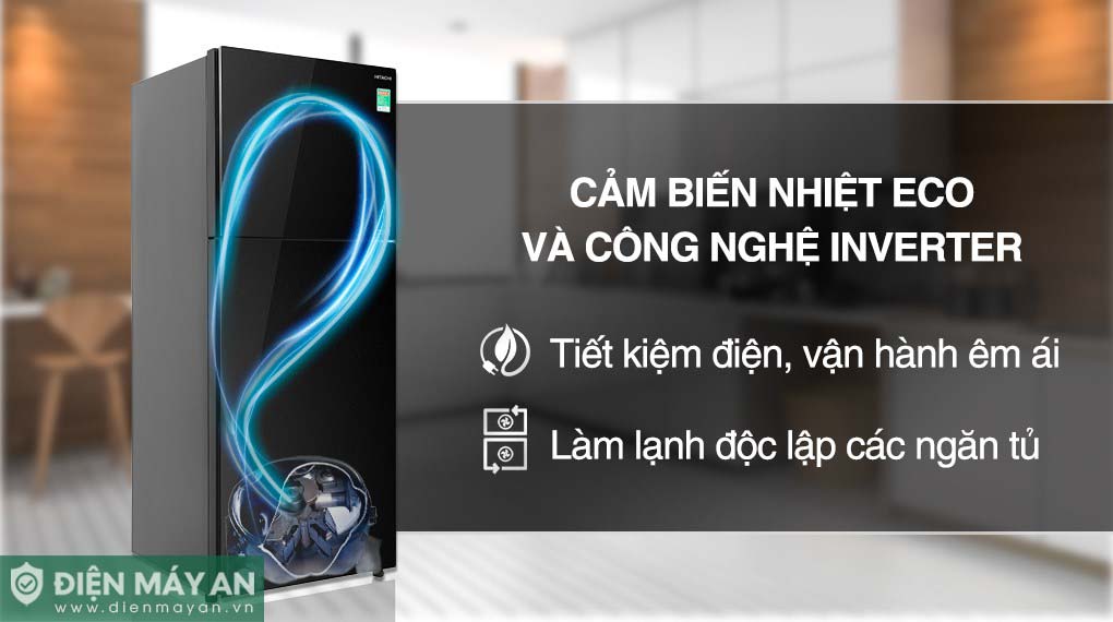 Tủ Lạnh Hitachi Inverter 349 Lít R-FVY480PGV0 GBK