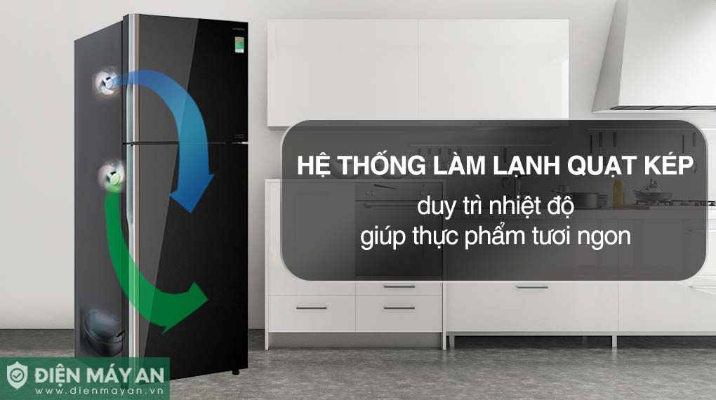 Tủ Lạnh Hitachi Inverter 366 Lít R-FVX480PGV9 GBK