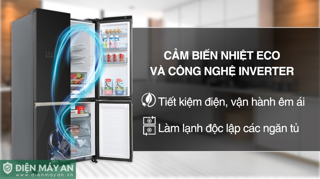 Tủ Lạnh Hitachi Inverter 569 Lít Multidoor R-WB640VGV0 GBK 