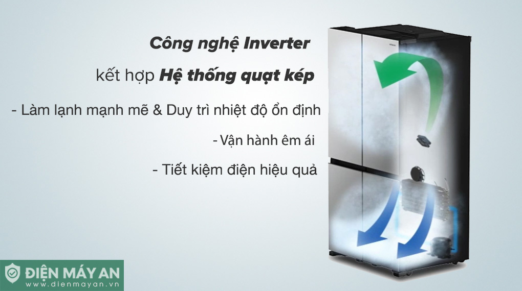 Tủ Lạnh Hitachi Inverter 569 Lít Multidoor R-WB640VGV0X MIR 