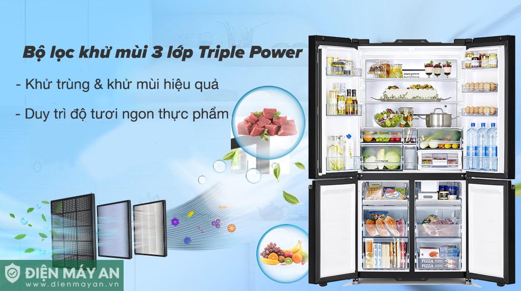 Tủ Lạnh Hitachi Inverter 569 Lít Multidoor R-WB640VGV0X MIR 