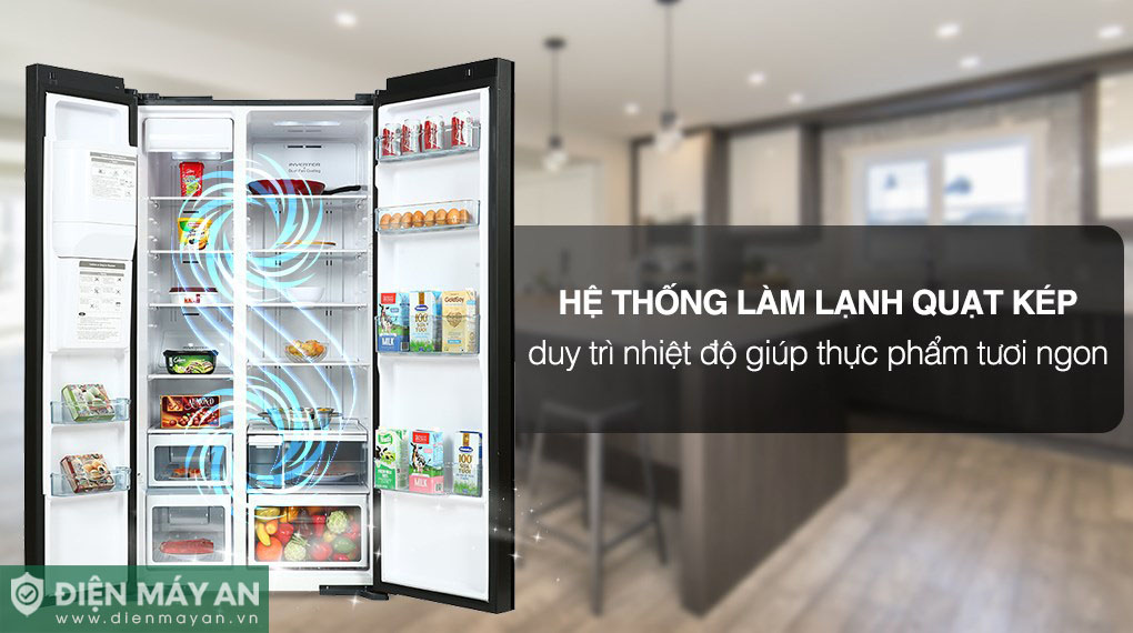 Tủ Lạnh Hitachi Inverter 573 Lít Side By Side R-SX800GPGV0 GBK