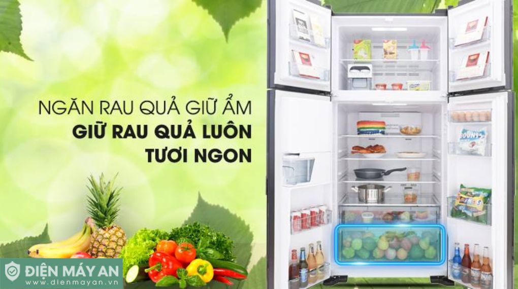 Tủ Lạnh Multi Door Hitachi Inverter 540 Lít R-FW690PGV7 GBK